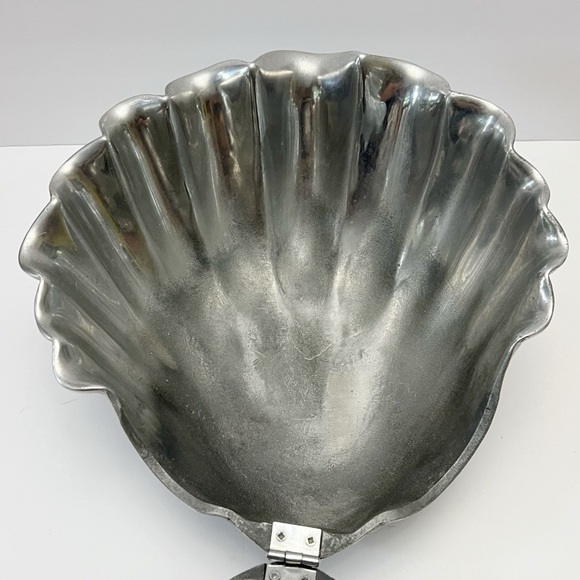 Arthur Court Designs 1981 Sea Shell Clam Serving Bowl Chip And Dip Cast Aluminum - Picture 7 of 10